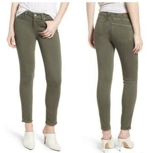 PAIGE Dark Olive Skinny Jeans